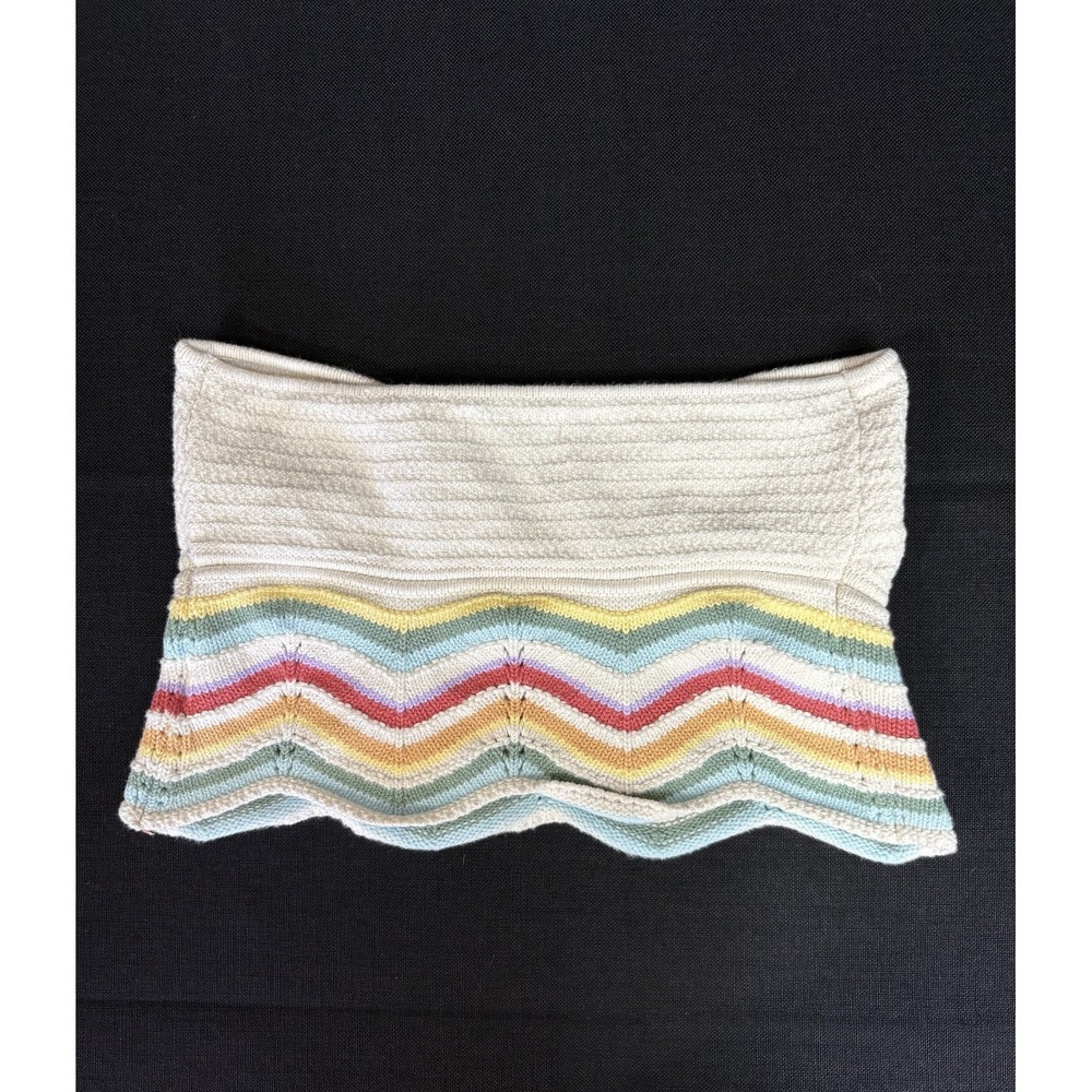 American Eagle "Live Your‎ Life" Pride Rainbow Boho Cropped Tube Top Womens Sz M - Picture 3 of 4